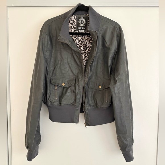 Judy Blue Jackets & Blazers - Gray Women's Pleather Jacket Size 3X